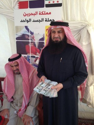 4.	Sheikh Abed Al-Halim Morad with a Saudi donor who offered 185,000 Riyals